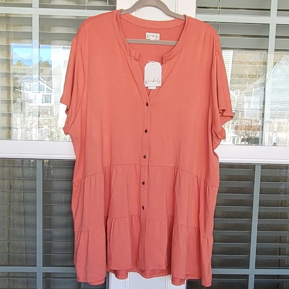Wonderly button down julianna crepe top in size 4X - Picture 5 of 8